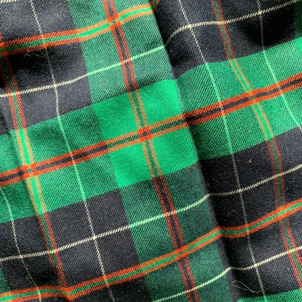 J. Crew Green and Navy Plaid Cotton Skirt